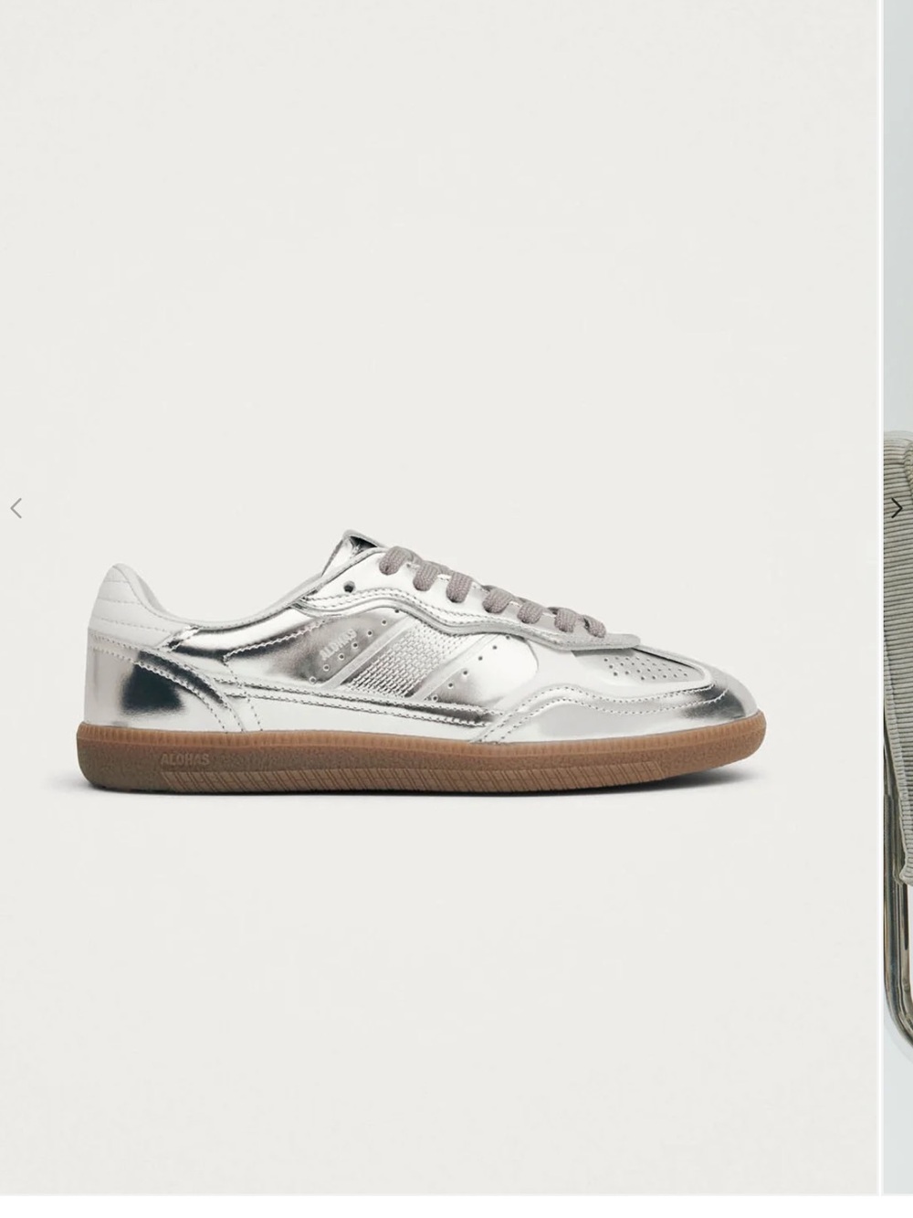 ALOHAS TB.490 RIFE SHIMMER SILVER CREAM LEATHER SNEAKERS